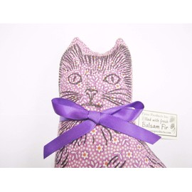 Paine's Balsam FIR Pillow 8"x4.5" CAT Shape Pine Tree Sachet Scent Purple Floral