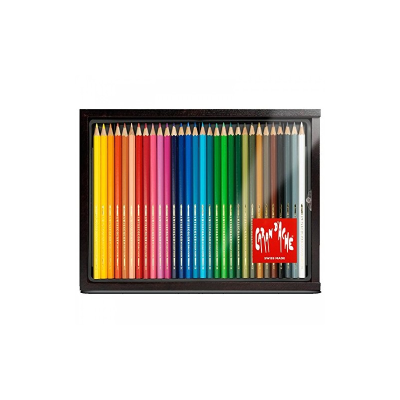 Caran d'Ache Swisscolor Wooden Box 30 Pins