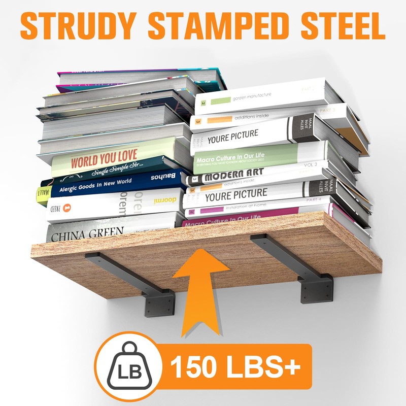 Floating Shelf Brackets 8 inch 6 Pack L Brackets for