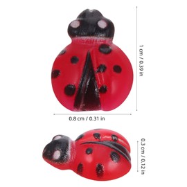 TOYANDONA 100pcs Mini Ladybug Figurines Adorable Resin Statues for Garden Decoration for Terrariums Fairy Gardens and Party Favors Bulk Mini Ladybug Toys for Creative Play