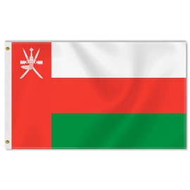 Large Oman Flag,3x5 FT Omani 75D Outdoor BannerArmish Decor for Garden Yard Car Truck with Brass Grommet