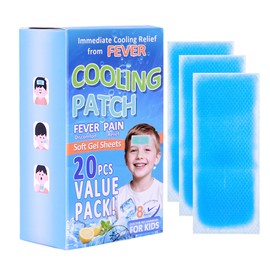 Cooling Patch, Reusable Cooling Gel Patches, Ice Pack Strips, Blue, 20-Pack