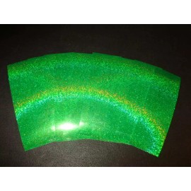 The Fishing Lure Tape Company 2" x 6" 10PK  Flasher & Spoon Holographic Super Fine Glitter Fishing Lure Tape - Florescent Green