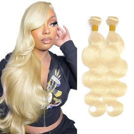32 32 Inch AuokMar Hair Blonde Bundles 613 Body Wave Bundle Unprocessed Virgin Hair 2 Bundles 613 Bundle Hair Extensions