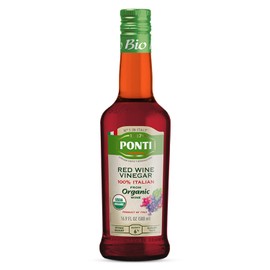 Ponti 100% Italian Red Wine Vinegar for Cooking - Organic Red Wine Vinegar with Balanced Acidity & Harmonious Bouquets – Ideal for Salads, Seafood and Dark Meats – USDA Certified, 16.9 fl oz