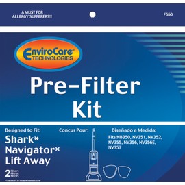 EnviroCare Premium Replacement Vacuum Cleaner Filters made to fit Shark Navigator Lift-Away NV350, NV351, NV352, NV355, NV356, NV356E, NV357 Pre-Filter Kit (1 Foam and 1 Felt Filter)