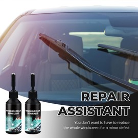 Windshield Crack Repair Kit,Upgraded 2 Bottles Glass Crack Repair Kit,5MinQuick-Glass Repair Liquid,Long-Lasting for Windshields, Windows, Mirrors,All Crack Types Windshield Repair Kit (Shiny black).
