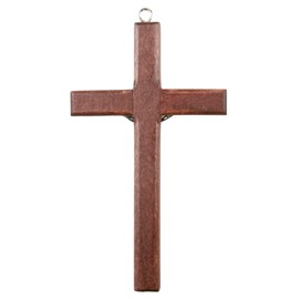 Needzo Wooden Crucifix Pendant and Hanging Wall Cross, Catholic Gifts for First Communion and other Church Events, 5 Inches