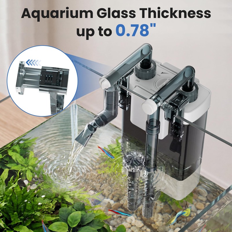 EVIEUN Hang on Back Aquarium Filter for Fish Tanks, Large