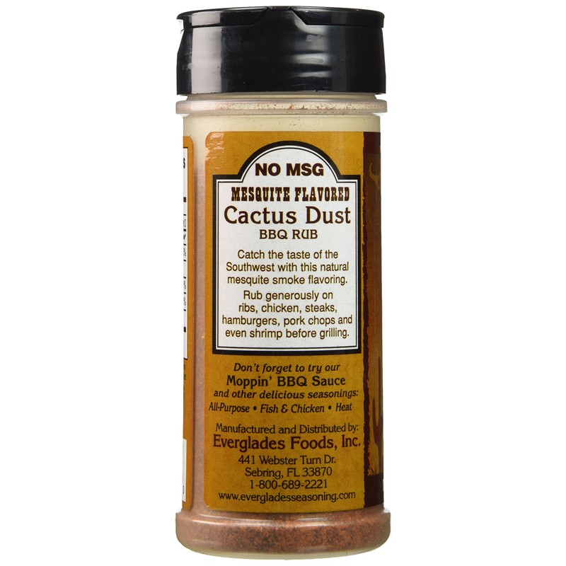 Everglades Cactus Dust BBQ Rub Seasoning - Mesquite Flavored, Gluten