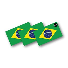 3 - Brazil Brazilian Flag Hard Hat Biker Motorcycle Helmet Sticker