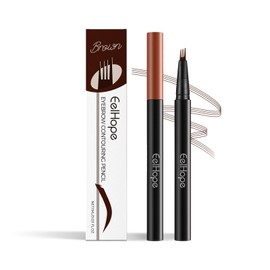 Quad Fork Eyebrow Pencil Micro Fork Tip Applicator Waterproof Sweatproof Long Lasting Eyebrow Pencil Moisturizing Nourishing Makeup Holding (brown)