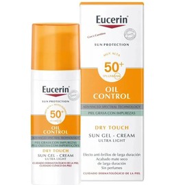 Eucerin Protector Solar FPS 50 Oil Control 50ml Gel-Crema Toque Seco, Anti-Brillo y Para Piel Grasa