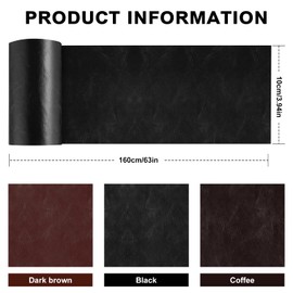 Cahomo Leather Repair Patch for Couches, 4x63 inch Self Adhesive Leather Repair Tape Patches kit for Furniture Couch Car Seats Sofa Vinyl Chairs Jackets Shoes Fabric Fix Tear Black
