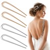 Pack of 4 Hair Pins Large Metal U-Shaped Hairpin Hair