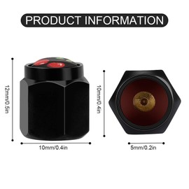 Muishi Red Sweet Cherry Tire Valve Stem Caps, Aluminum Black Stem Tire Valve Caps Universal Stem Covers for Cars, SUVs, Trucks, Bikes, Motorcycles, Bicycles (4 Pack)