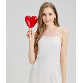 PENGZHI Women Stylish Heart Lollipop Crossbody Bag Cute Acrylic Evening Bag Clear Clutch Purse for Wedding Party, Red