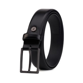 Fenix Los Angeles Men's Belt Colour Jet Black Size 85 cm, Nickel-Free Buckle 30 mm Wide, Sustainable & Adjustable Men's Belt, Perfect for Suit & Jeans