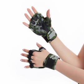 Weight Lifting Gloves, Wrist Wraps Wrist Straps for Weightlifting, Lifting Wrist Wraps Gym Gloves for Men Workout Gloves for Men Workout Gloves Women (Army Green, L)