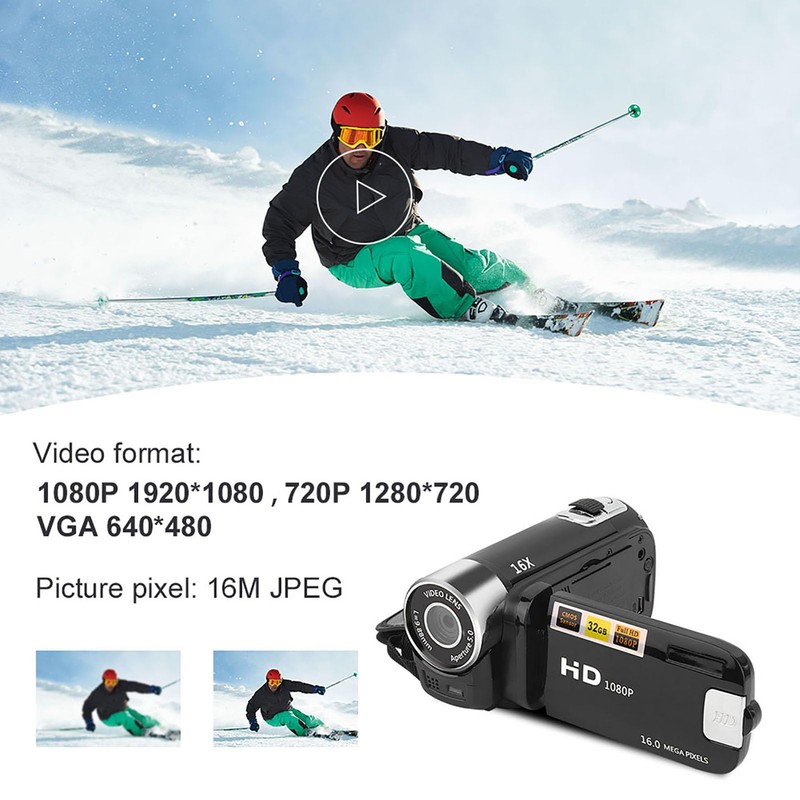 Videocámara con Cámara de Vídeo, Zoom Digital de 16X, Pantalla
