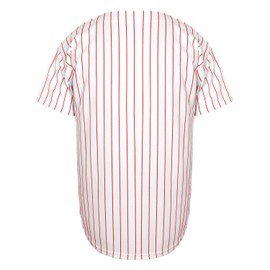 Phoneutrix Blank Plain Hip Hop Hipster Baseball Jersey Button Down Shirts Sports Uniforms Men Women Jersey (Stripe-red, Medium)