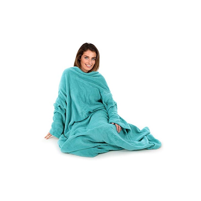Autumn Faith Snuggle Blanket With Sleeves Wrap Around - Blue