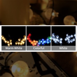 50LEDs Fairy String Lights Round Bulb Shaped Decorative Hanging Lights Waterproof Copper Wire Lights Garden Patio Landscape Backyard Lighting for Wedding Party Outdoor