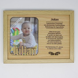 Julian Wooden Picture Frame, Decorative Pictures with Frame, Photo Frame Standing and Hanging, for Your Home, Picture Frame, Decoration, Bedroom, Photography, Portrait, Portrait.