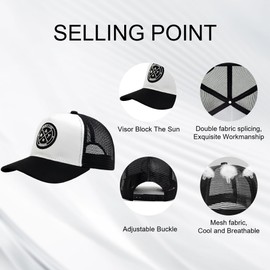 XFSRG Baseball Cap Men's Mesh Cap Summer Hat Men's Sun Protection Head - Stylish Baseball Caps for (DE/NL/SE/PL, Alpha JASPO, One Size, White)