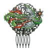 FIRE PHOENIX BIRD HAIR COMB Decorative Hair Accessory