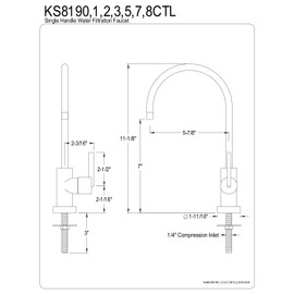 KINGSTON BRASS KS8195CTL Continental Water Filtration Faucet, Oil Rubbed Bronze, 5.88 x 2.19 x 11.13