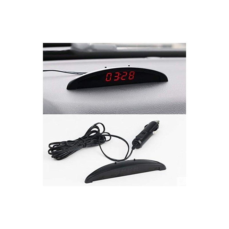 Car Digital LED Electronic LCD Clock Indoor Outdoor Thermometer Voltmeter