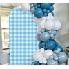FiVan Gingham Checkered Pattern Arch Backdrop Cover Curved Top Arch