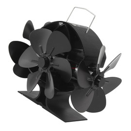 Wood Stove Fan Heat Powered, Non Electric 3 Heads 18 Blade Aluminum 270 Degree Blowing Fireplace Fans, Silent Thermal Tools for Home Wood Burning Stove Accessories