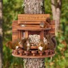 MIXUMON Crescent Squirrel Feeder Table, Wooden Squirrel Picnic Table Feeder,