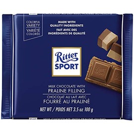 Ritter Sport Milk Chocolate with Nougat (Nugat) Praline 100g/3.52oz (Pack of 2)