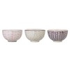 Bloomingville Set of 3 Maya Bowls Pink Grey Purple Ceramic