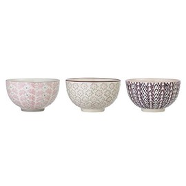 Bloomingville Set of 3 Maya Bowls Pink Grey Purple Ceramic