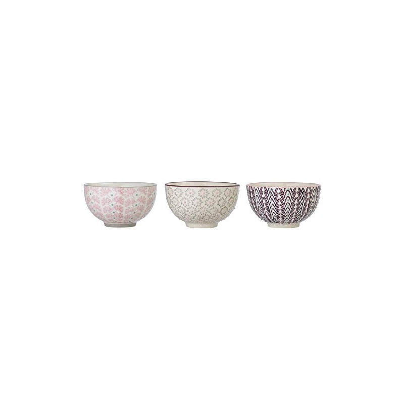 Bloomingville Set of 3 Maya Bowls Pink Grey Purple Ceramic