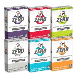 G Zero Thirst Quencher Powder Packets, 0.10 oz Individual Packets (60 Count) (Variety)