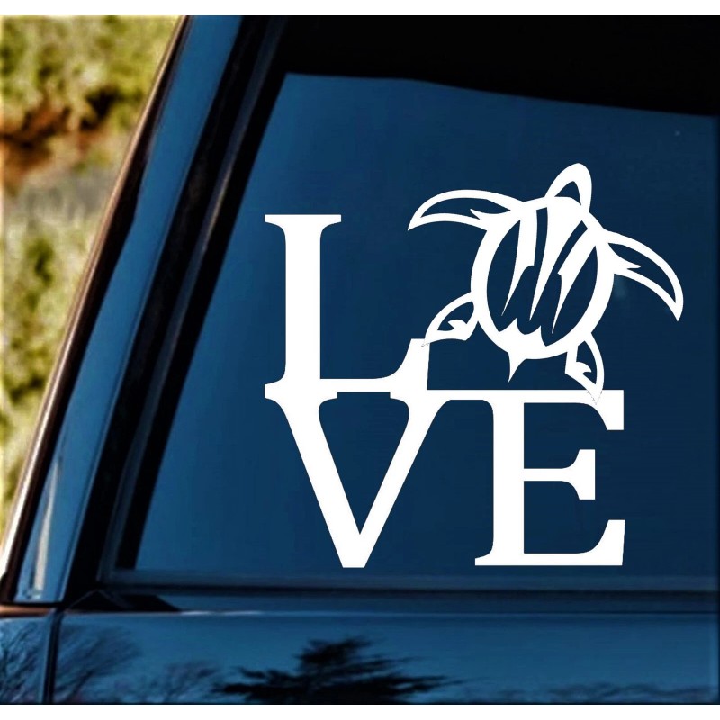 Bluegrass Decals Sea Turtle Decal LOVE Sticker for Car Window