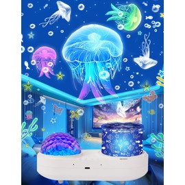 Ocean Wave Projector, Projector Night Light for Kids Bedroom, Ceiling, 10 Color sea Waves + 21 Films, Ocean Light Projector with Timer 360° Rotation for Kids Girls, Birthday, Christmas, Room Decor