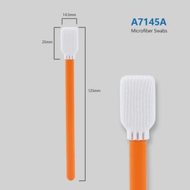 AAwipes 5" Cleanroom Swabs (100 pcs, Length/Swab Head Width=125 mm/14.5 mm, Orange, Rectangular Flat Head) Knitted Polyester Swabs Mid-Size General Purpose Lab Swab Sticks (A7145B)