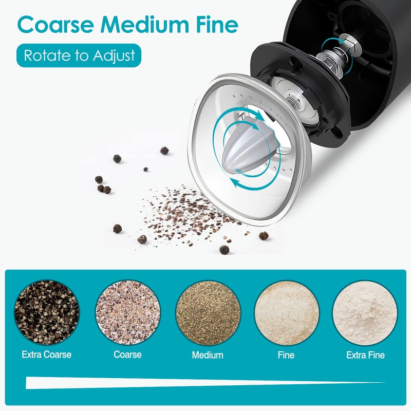 NewHome 1PCS Electric Salt / Pepper Grinder Battery Powered with