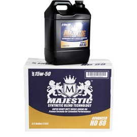 Majestic Lubricants Synthetic Blend 15W-50 HD Motor Oil, 3/2 Gal. Case