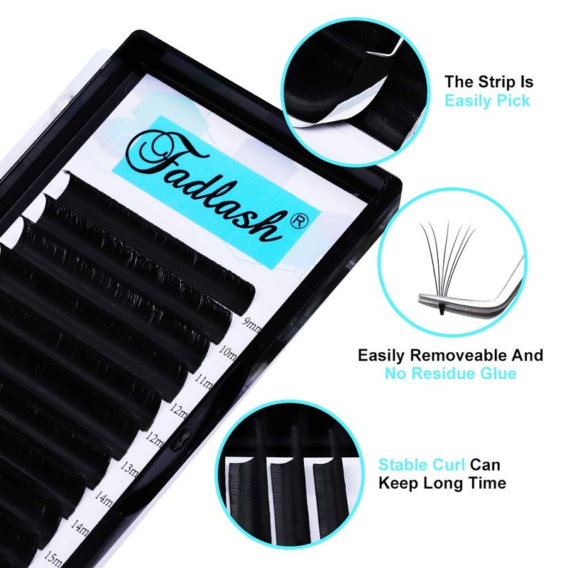 Fadlash Self-Fanning Eyelashes, Eyelash Extension, Volume Eyelashes for Volume Technique,