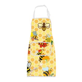 CMNIM Queen Bee Apron Gifts for Women Queen Bee Kitchen Cooking Apron With Pockets Queen Bee Gifts Bumble Honey Bee Apron, Live Laugh Love, Medium