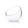 WGVI Handmade Slant Cut Glass Bowl Vase 6 H Perfect