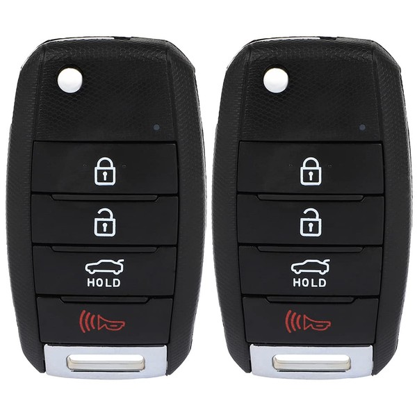 KEYALL 2 Pack 4 Buttons Remote Control Car Key Fob