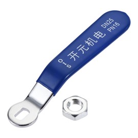 sourcing map Lever Handle Iron Chrome-Plated Replacement with Plastic Handle Blue for DN25 Ball Valve